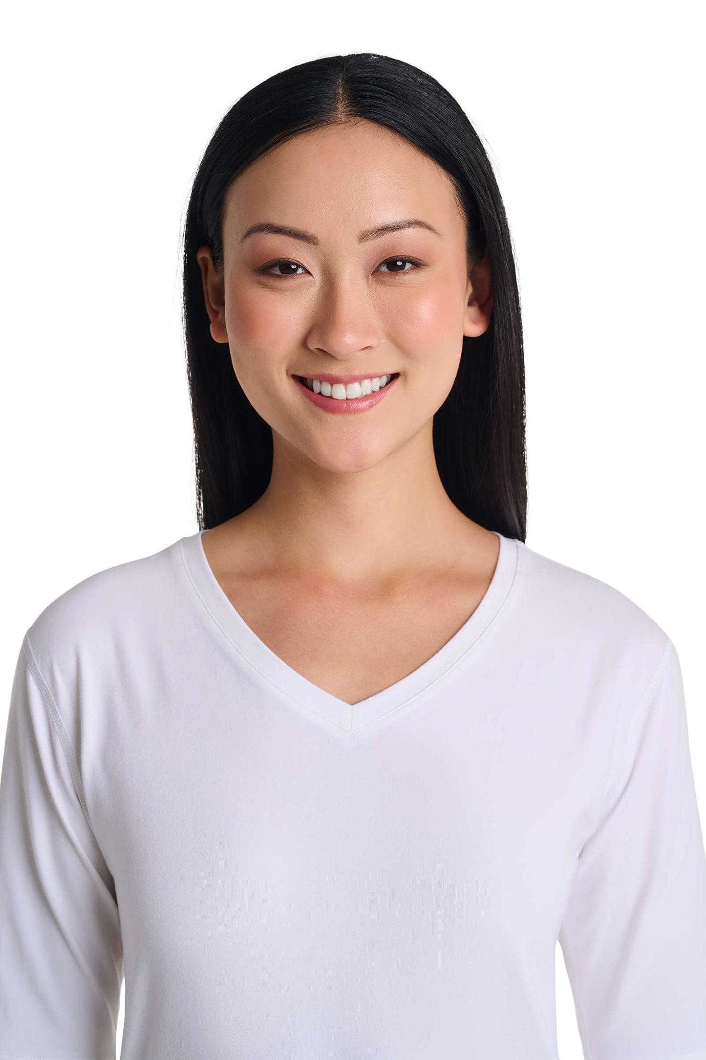 Women's Morada Fitted Short Sleeve V-Neck T-Shirt | White