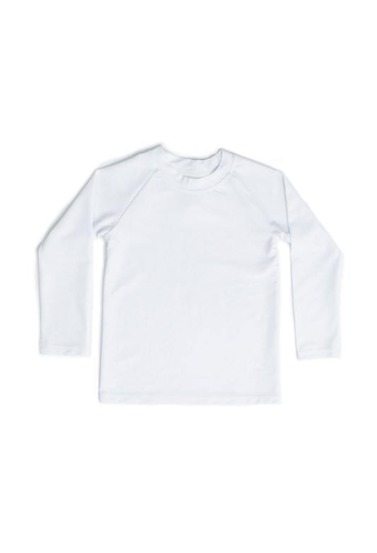 Kids' Long Sleeve Rash Guard | White