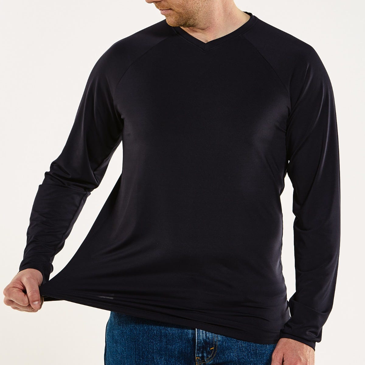 Men's Bosun V-Neck Long Sleeve T-Shirt | Jet Black