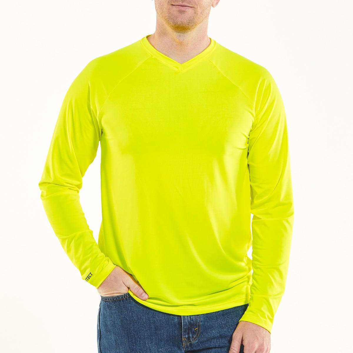 Men's Bosun V-Neck Long Sleeve T-Shirt | Safety Yellow