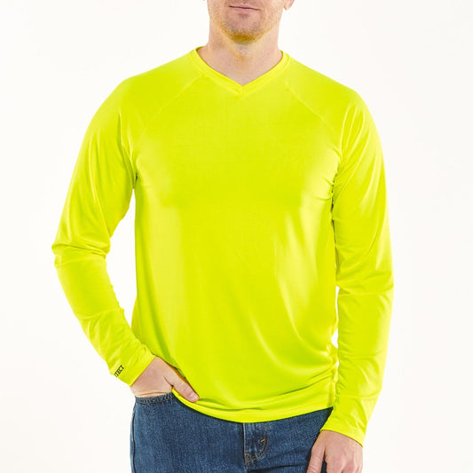 Men's Bosun V-Neck Long Sleeve T-Shirt | Safety Yellow