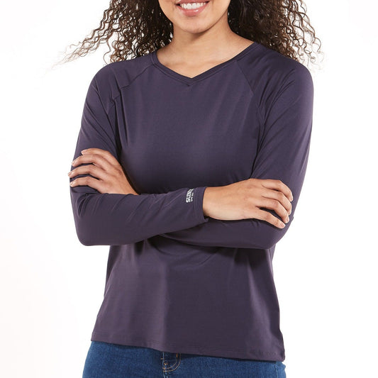 Women's Bosun V-Neck Long Sleeve T-Shirt | Charcoal