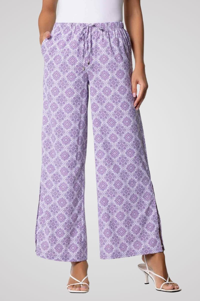 Women's Petra Wide Leg Pants | Lavendula Diamond Mandala