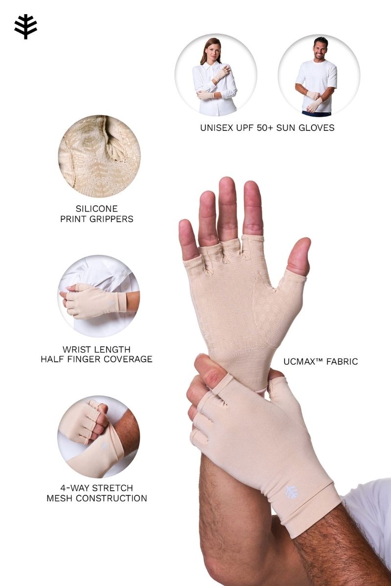 Unisex Ouray UV Fingerless Gloves | Charcoal