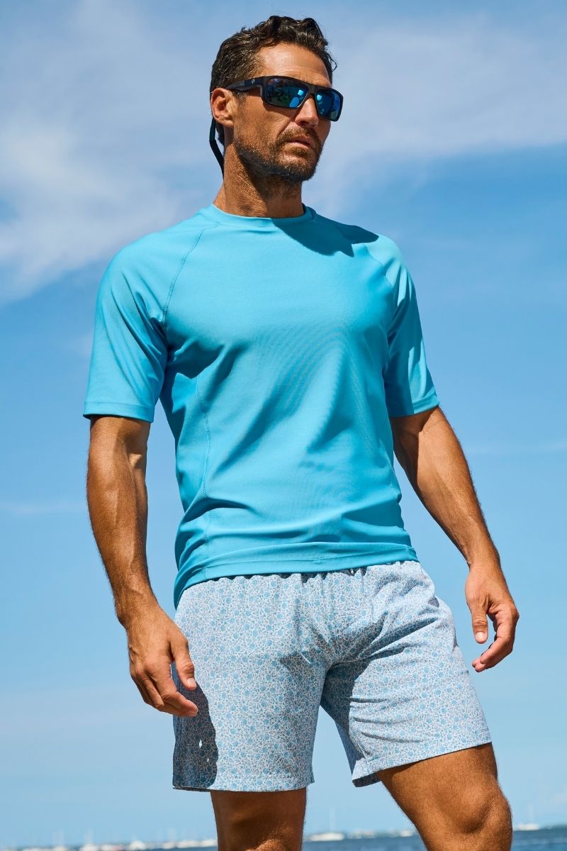 Men's Hightide Short Sleeve Swim Shirt | Malibu Blue