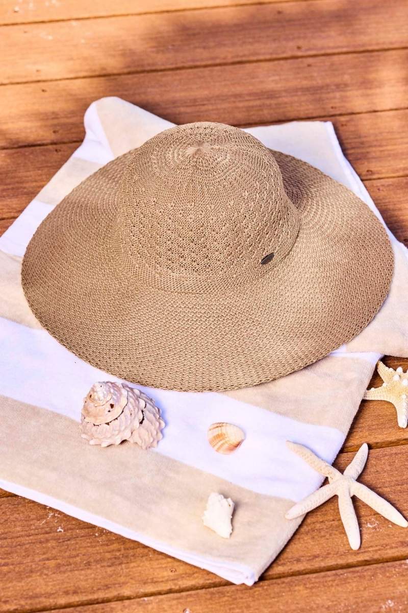 Women's Perla Packable Wide Brim Hat | Tan