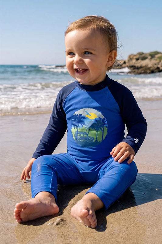 Kid's Beach One-Piece Swimsuit | Baja Blue