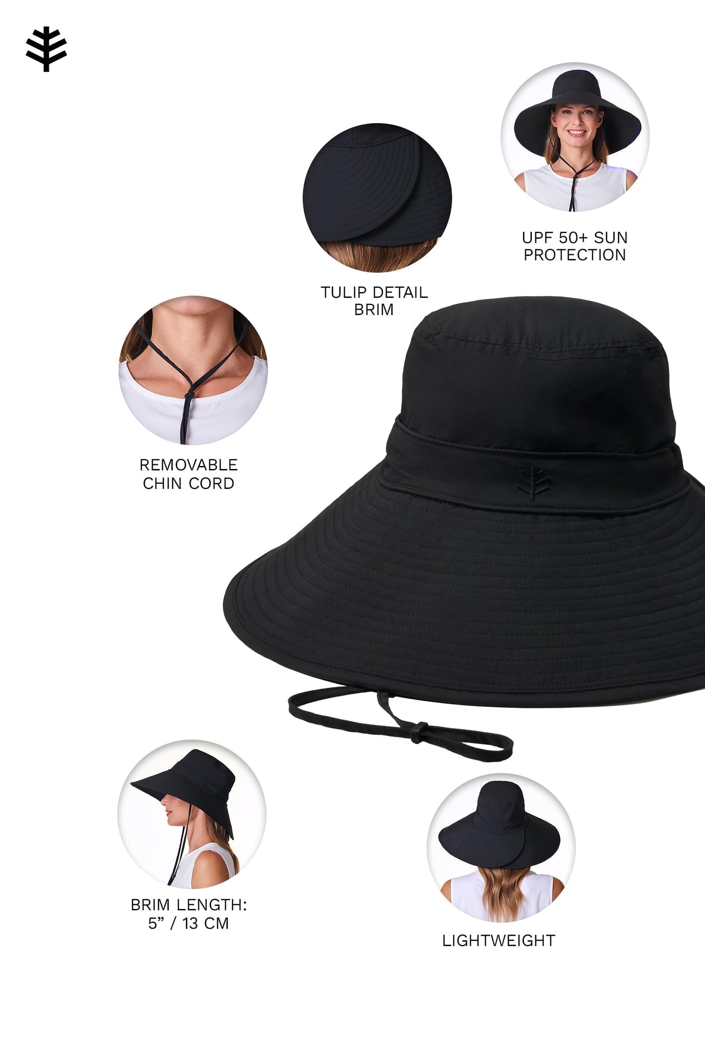 Women's Cyd Travel Beach Hat | Black