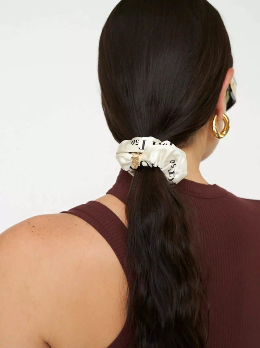 Women's Mott50 Logo Scrunchie | Cobalt/White Bandana Print