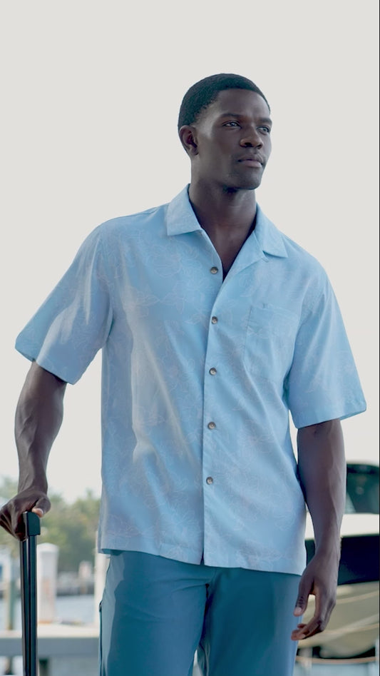 Men's Safari Camp Shirt | Skyride Perfect Peony