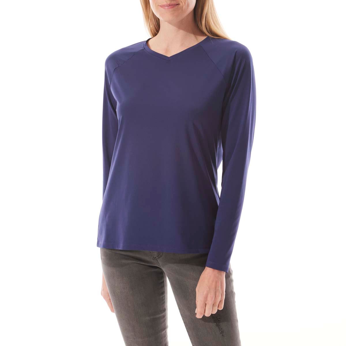 Women's Bosun V-Neck Long Sleeve T-Shirt | Midnight Blue